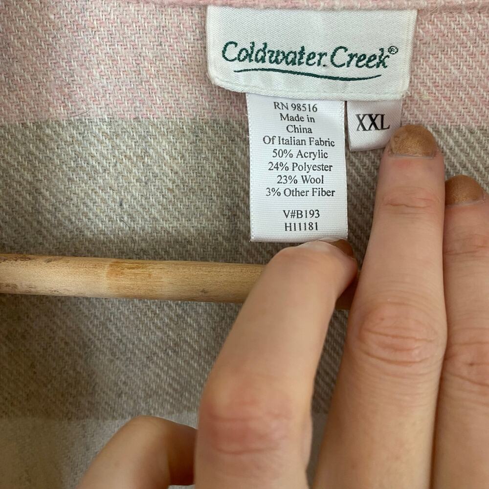 Coldwater Creek Wool Blend Shacket Womens Size XXL 2XL Fall Cozy Flannel Plaid - Picture 4 of 4
